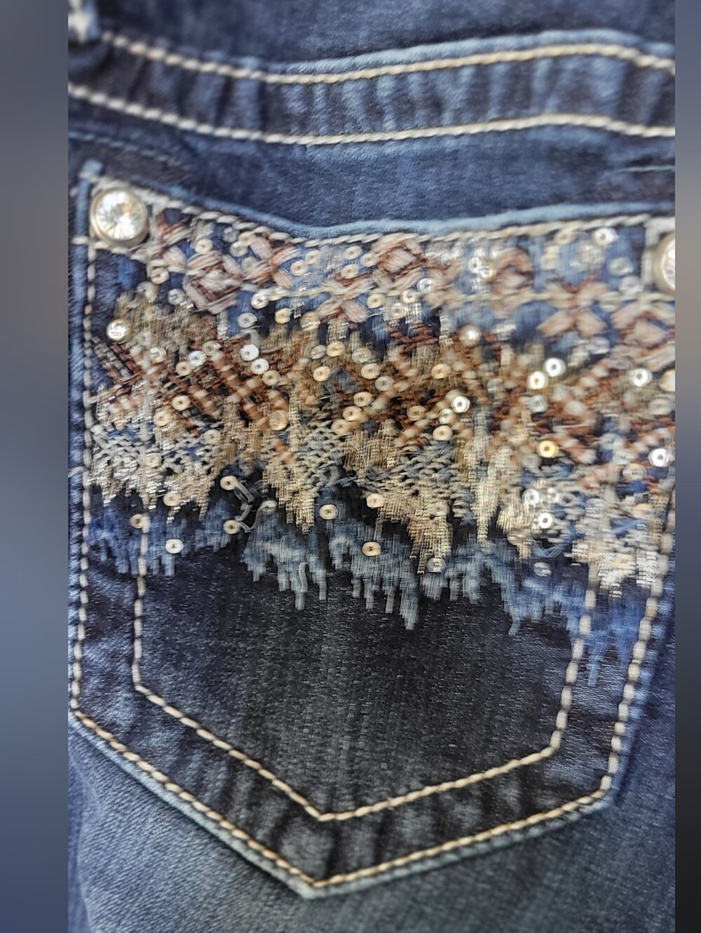 Miss Me Dark Blue Skinny Jeans with Subtle Fading - Picture 6 of 12